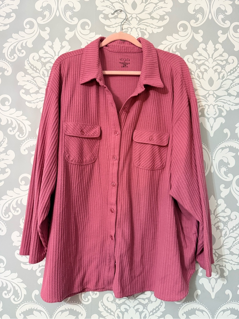 💫4/$25 • Voglo Mauve Pink Waffle Knit Button-Down Lounge Shacket